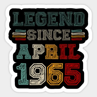 58 Years Old Legend Since April 1965 58th Birthday Sticker